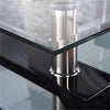 Rectangle Glass Coffee Table With Storage Modern Living Room Furniture Chrome