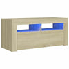 Modern White TV Unit Cabinet Stand 90cm High Gloss Doors with Free LED Lights
