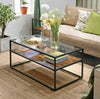 Industrial Style Coffee Table Vintage Living Room Furniture Steel Frame 1 Shelf