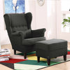 Vintage Accent Armchair and Footstool Tub Wing Chair Reclining Bedroom Lazy Sofa