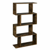 4 Tier Display Wooden Bookcase Rustic S Shape Shelf Storage Bookshelf Furniture