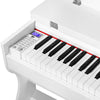 ♬ White Mustar Digital Piano 88 Semi Weighted Keys 3 pedals Wooden Stand LCD