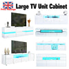 Modern TV Unit Cabinet TV Stand Sideboard - White High Gloss Front LED Lights