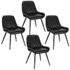 2x Dining Chairs Living Room Chairs with leather+metal Counter Chairs Bar Stools
