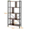 Vintage Floor Standing Bookcase Display Shelf Rustic Wood & Metal Shelving Unit