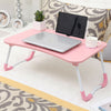 Folding Laptop Bed Tray Table Portable Lap Desk Notebook Breakfast Cup Slot UK