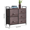 Fabric Chest of 3/4/5 Drawers Storage Cabinet Side Table Standing Home Brown UK
