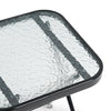 Garden Table 40cm Square Glass Top Folding Outdoor Patio Home Furniture Summer