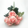 10 Heads Bouquet Silk Rose Artificial Flowers Fake Buch Wedding Home Party Decor