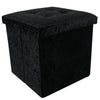Crushed Velvet Ottoman Foot Stool Storage Box Furniture Seat Rest Cube Foldable