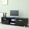 TV Unit TV Stand Cabinet with LED Lights & High Gloss Doors White/Black