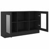 Slim Sideboard Black Modern Cupboard Cabinet Unit Storage Narrow Living Room