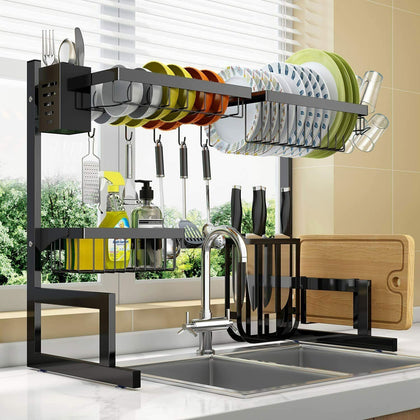 Waterproof Steel Over Sink Drying Rack Kitchen Shelf Utensils Dish Drip Holder