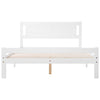 Double Size Bed 4ft6 Wooden Bed Frame White Solid Pine for Adults Kids Teenagers