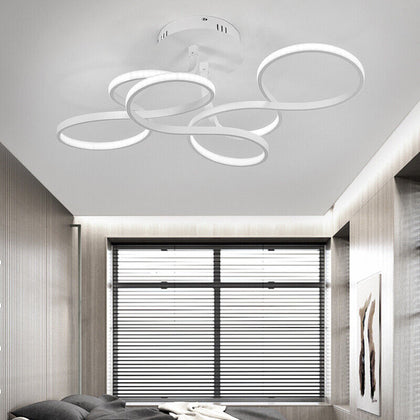 Circling LED Ceiling Light Contemporary Bedroom Kitchen Pendant Lamp Chandelier