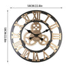 58CM LARGE OUTDOOR GARDEN WALL CLOCK BIG ROMAN NUMERALS GIANT OPEN FACE METAL UK
