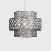 Chrome Ceiling Light Shade Easy Fit Pendant light 3 Tier Jewel Lighting LED Bulb