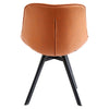 2× brown Faux Leather Dining Chairs Padded Seat & Metal Legs Corner Chairs Room