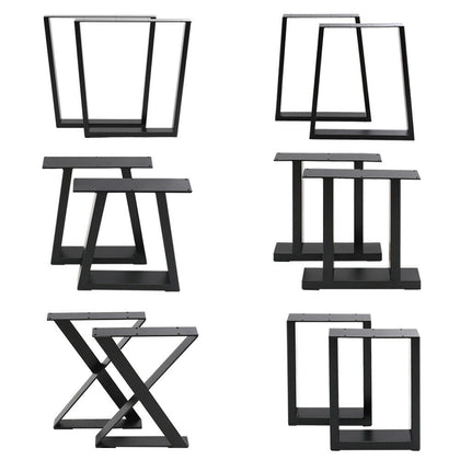 2pcs Industrial Trapezium Ladder X Table Legs Metal Box Shape Dining/Bench/Desk