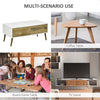 Coffee Table 4 Drawers for Living Room Reception Room Functional Table, Natural