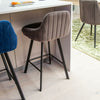 Two Alfa Velvet Barstools Counter Height Breakfast Bar Stools