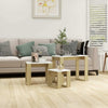 Living Room Modern Nesting Tables 3 pcs Oak and White Chipboard