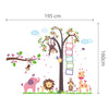 Walplus Wall Sticker Decal Nursery Monkey Height Measure with Elephant Animals