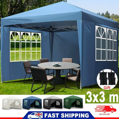 3x3M PopUp Outdoor Waterproof Heavy Duty Party Gazebo Marquee Canopy W/Sandbag