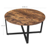 Vintage Round Coffee Table Tea End Table Wooden Sofa Side Living Room