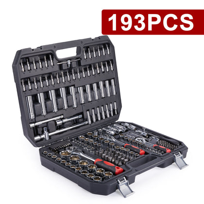 193 PCS Socket Set Screwdriver Bits Ratchet Handle Torx 1/2'' 1/4''3/8'' Tool UK