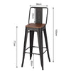 Industrial Metal Wood Bar Table + 2/4 Stools Set Breakfast Bistro Dining Chairs