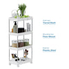 Mondeer 4-Tier Storage Trolley Storage Shelf with Wheels Kitchen Bathroom White