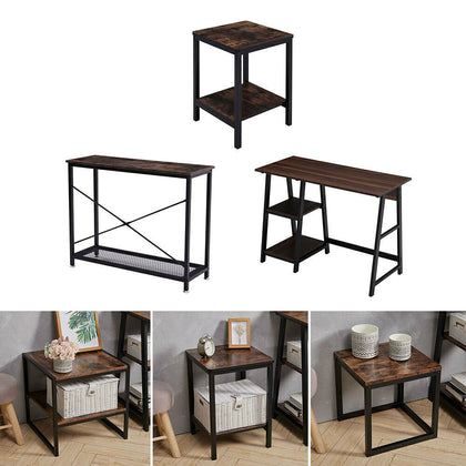 Console Table Computer Desk Storage Shelf for Coffee Laptop Industrial Hall Home