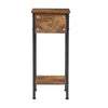 Narrow Side Table 2-Tier Console Desk with Drawer Wood Nightstand Open Shelf UK