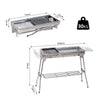Outsunny Portable Folding Charcoal BBQ Grill Stainless Steel Camp Picnic Cooker