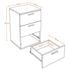 Modern Bedside Table Storage Nightstand Cabinet w/ 3 Drawers Bedroom Furniture