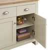 Compact 2 Doors 2 Drawer Sideboard Storage Cabinet Cupboard Cream Oak