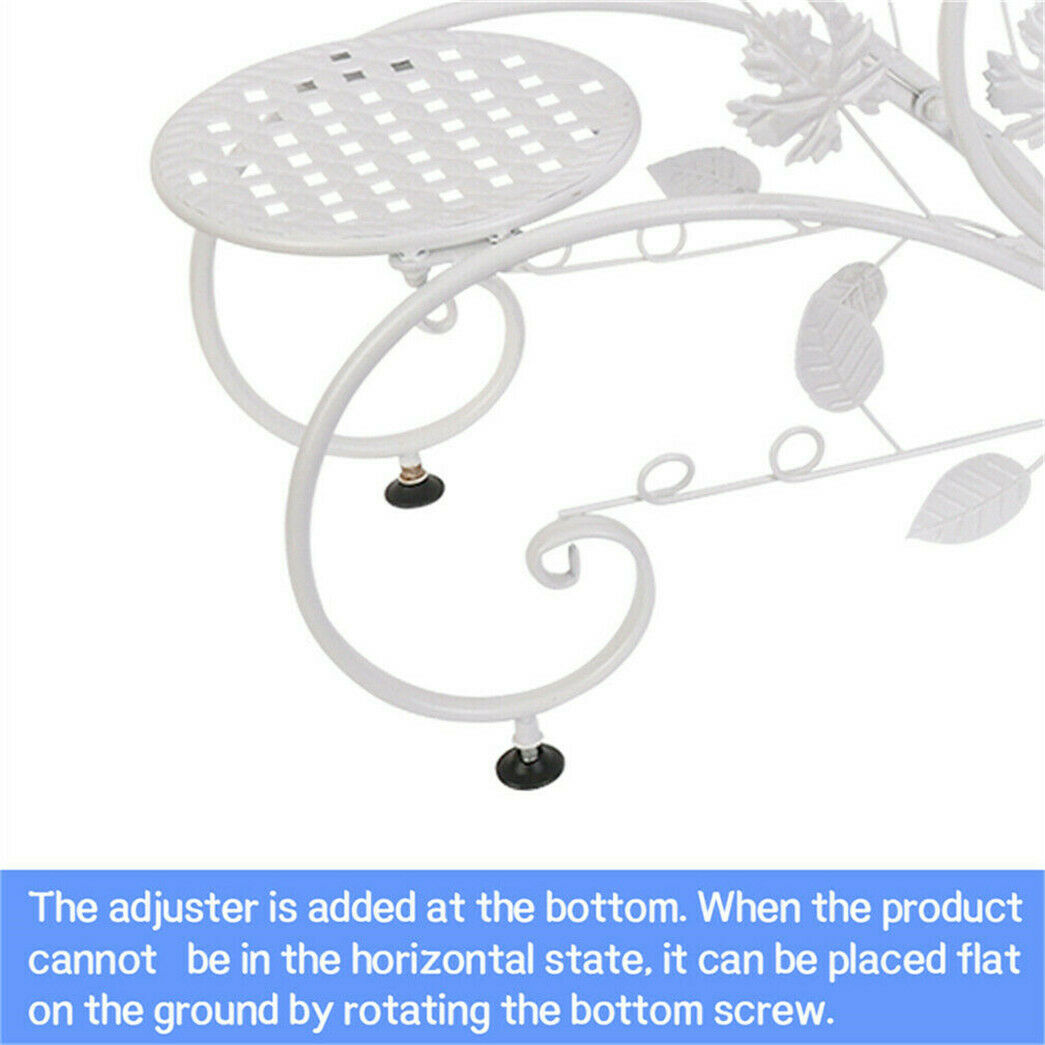 Set of 2 Flower Holder Rack Elegant Swan Shape Plant Stand Planter Support Shelf
