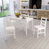 Modern Solid Wooden White Dining Table and 4 Chairs Set Home Kitchen Furniture