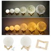 Rechargeable Moon Lamp Night Light Kids Dimmable LED Color Change 3D Dimmable