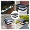 Solar Powered 6 LED Deck Post Light Garden Cap Square Fence Landscape White Lamp