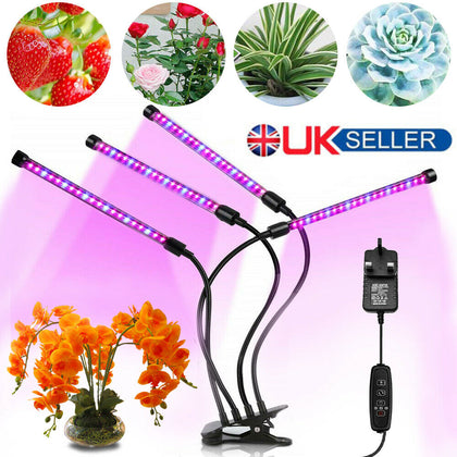 4 Head 80LED Grow Lights Growing Veg Flower For Indoor Clip Plant Lamp + Adapter