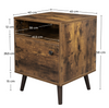 Scandinavian Bedside Table Modern Storage Cabinet Vintage Style Rustic Door Unit
