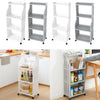 4 Tier Rolling Unit Storage Rack Trolley Cart Kitchen Bathroom Laundry Organiser