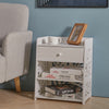 White Bedside Table Bedroom Cabinet Nightstand With 1 Drawer & 2 Shelf Furniture