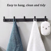 3/4/5/6 Hooks Coat Rack Key Hanger Wall Mounted Heavy Duty Metal Coat Hook Rail