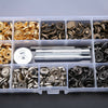 Metal 100Sets Snap Fasteners Poppers Press Stud Kit Buttons with Fixing Tools
