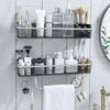 Shower Rack Shelf Bathroom Corner Storage Organiser Basket Suction Shelf Tidy UK