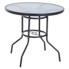 Bistro Garden Table Round Dining Furniture Glass Metal Patio Deck Parasol Hole