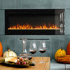 Large Wall Mounted Electric Fireplace Insert Heater Adjustable LED Flame Remote